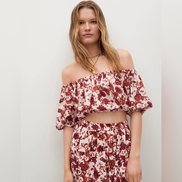 Mango Floral Skirt and Crop Top Set - Picture 2 of 10